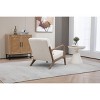 Gulches Mid Century Modern Accent Chair (White), Cotton Linen with Wood Frame & Waist Cushion for Living Room Bedroom Sunroom - 2 of 4
