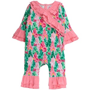 RuffleButts Baby Girls Knit Long Sleeve Ruffle Flare Romper - 1 of 2