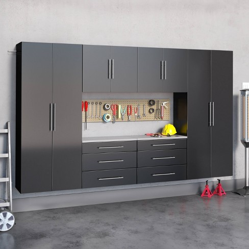 96 Elite with 6 Storage Cabinet Set Black - Prepac