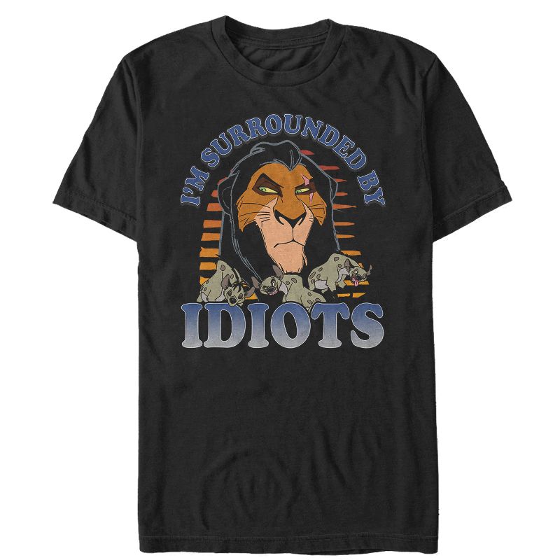 Men's Lion King Scar Surrounded By Idiots Sunset  T-Shirt - Black - 3X Large, 1 of 4