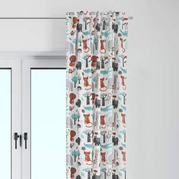 Bacati - Jungle Safari Aqua/Orange/Grey Curtain Panel