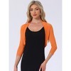 INSPIRE CHIC Women's Semi Sheer Open Front Elegant 3/4 Sleeves Mesh Bolero Shrug - 2 of 4