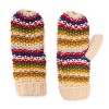 MUK LUKS Women's Textured Stripe Mitten, Cream Multi, OS - 3 of 3