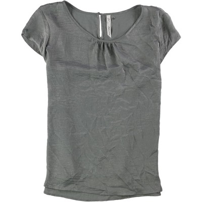 NY Collection Womens SS Knit Blouse