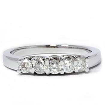 Pompeii3 White Gold 1/2ct 14K Diamond Wedding Guard Ring New