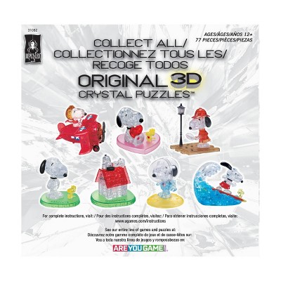Snoopy and Charlie Brown Clear and Yellow 3D Crystal Puzzle