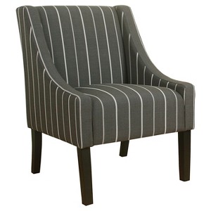 Modern Swoop Accent Chair - Charcoal Stripe - Homepop, Grey