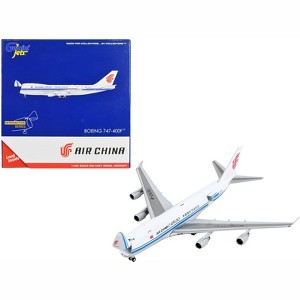 Boeing 747-400F Commercial Aircraft "Air China Cargo" White with Blue Stripes 1/400 Diecast Model Airplane by GeminiJets - 1 of 4