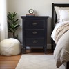 Starlight Canyon Home,Black Wood Nightstand with Drawers – Classic 3 Drawer Bedroom Table - 2 of 4
