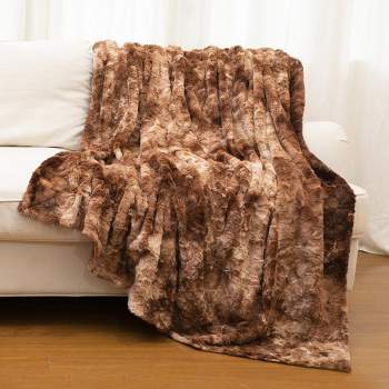 Cheer Collection Luxurious Faux Fur Throw Pillows Set Of 2 - Rust (24 X  24) : Target