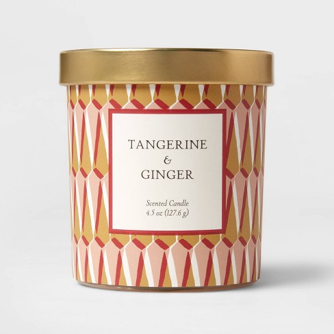Tangerine & Ginger Collection Decal Glass Lidded Candle - Threshold™ - image 1 of 3