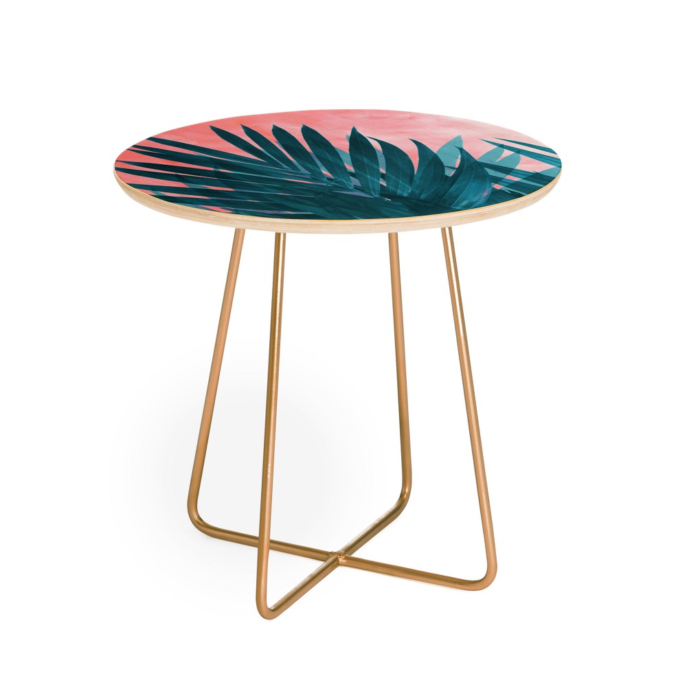 Photos - Coffee Table Emanuela Carratoni Palms Side Table with Gold Aston Legs - Deny Designs