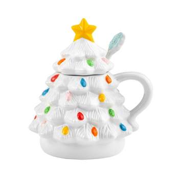 Mr. Christmas 16oz Lidded Nostalgic Christmas Tree Mug with Spoon