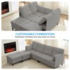 Mjkone Modular Convertible Sectional Sofa Couch, Upholstered Comfy Fabric 4-Seater Sofa with Movable Ottomans - 3 of 4