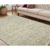 Gold Ivory And Gray Wool Striped Hand Woven Area Rug With Fringe - 2 of 4