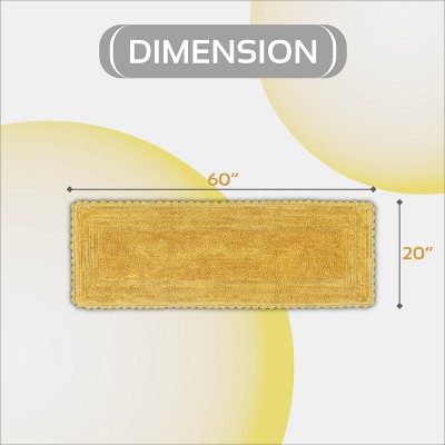 Lilly Yellow Crochet Cotton Tufted Reversible Bath Rug Runner