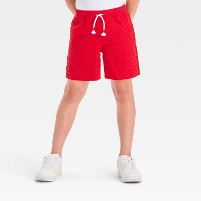 Boys' 4th of July Gauze Checkerboard Pull-On Shorts - Cat & Jack™ Red
