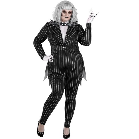 Halloweencostumes 2x Women Women s Plus Size Nighttmare Before Christmas Jack Skellington Halloween Costume White black Target