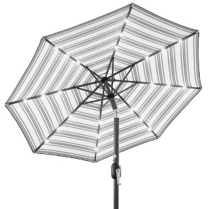 Best Choice Products 10ft Solar LED Lighted Striped Patio Umbrella w/ Crank, Tilt, Push Button, 6 Ribs - 1 of 4