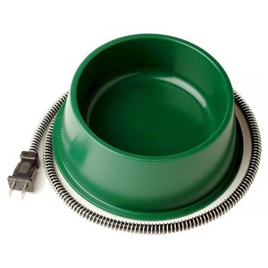 Farm Innovators 1 Quart 25 Watt Powered Heated Electric Water Bowl with Thermostatic Control and Anti Chew Cord Protector for Pets, Green - 1 of 4