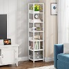 Hommoo 6-Tier Corner Shelf, Narrow Bookshelf Storage Rack - 2 of 4