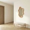 Spassway Irregular Wall Mirror Wood Frame Bathroom Mirror Asymmetrical Artistic Mirror Decorative for Living Room Bedroom Bathroom Hallway Entryway - 3 of 4