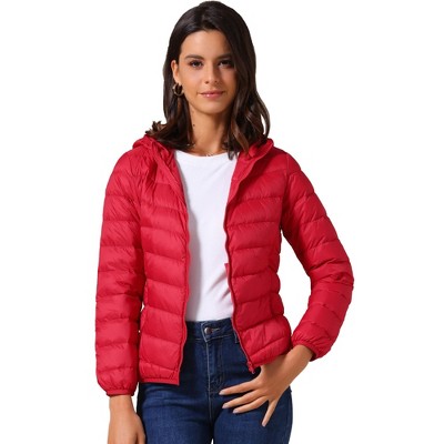 INSPIRE CHIC Women's Short Down Packable Hooded Winter Ultra Light Puffer Jacket