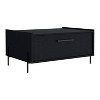 Coffee Table 15.6inH, 1 shelf, 4 legs, Black - 2 of 4