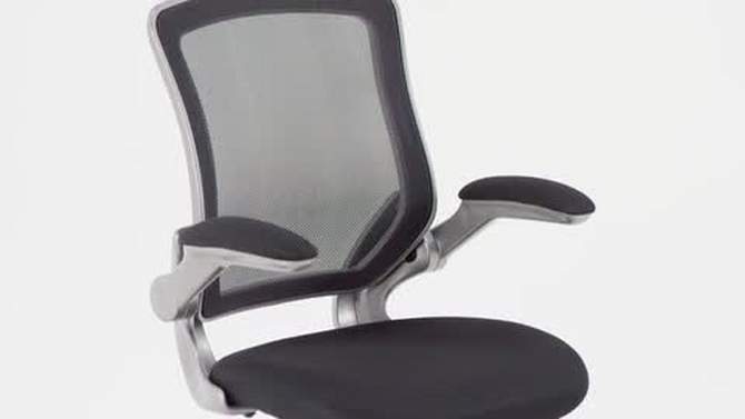 Flash Furniture Mid-Back Mesh Swivel Ergonomic Task Office Chair with Gray Frame and Flip-Up Arms, 2 of 15, play video