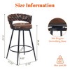 DYHOME 28 inch Bar Stools Set of 2, Modern Counter Height Bar Stools, 360° Swivel Suede Fabric Stool Chairs with Woven Back and Footrest - 2 of 4