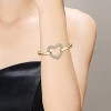 Guili 14K Gold-Plated Sterling Silver CZ Heart Halo Ring in White or Gold—Dazzling, Elegant, and Perfect for a Chic, Stylish Look. - 2 of 3