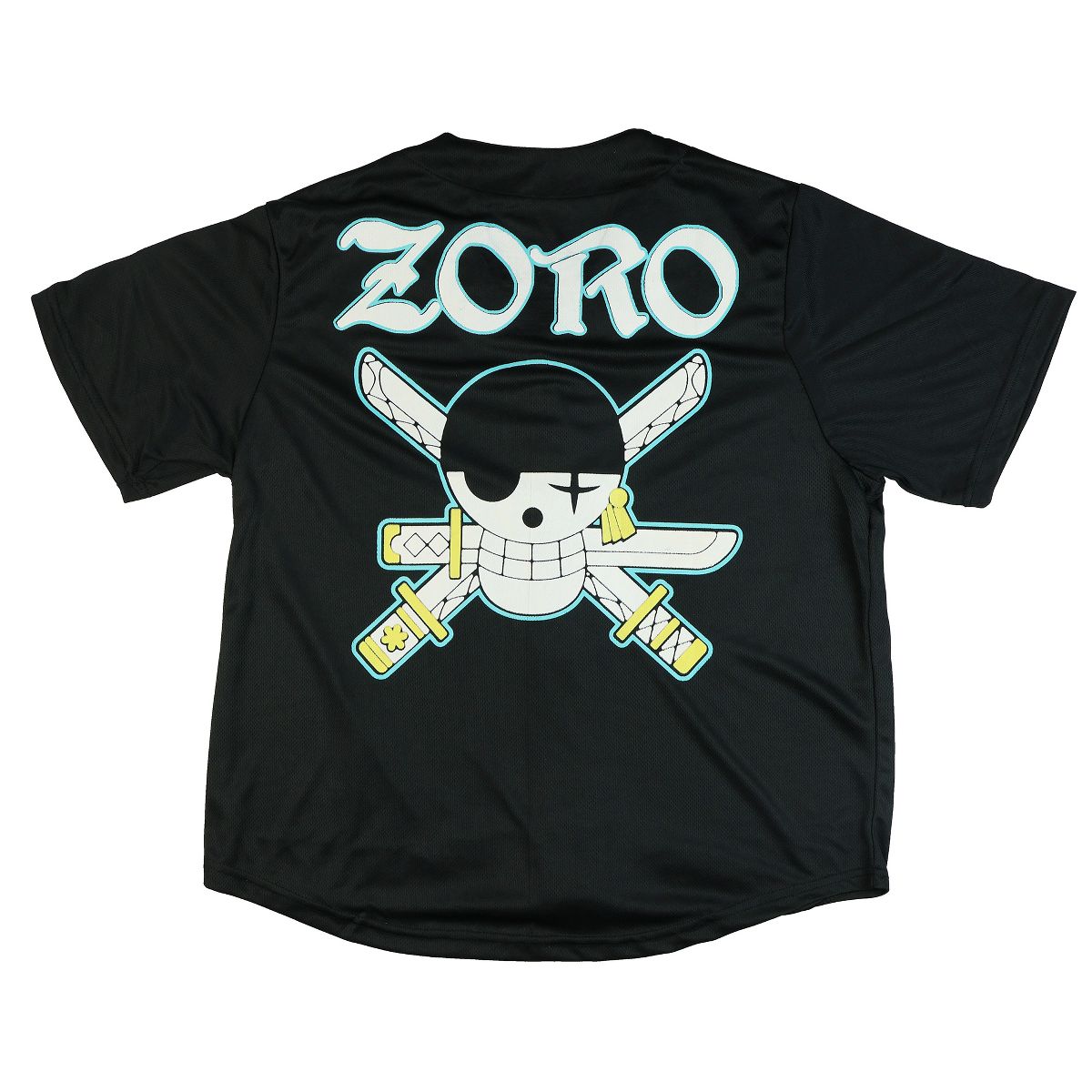 Seven Times Six One Piece Baseball Jersey Men's Zoro Short Sleeve Button Up Shirt Black - thumbnail 3