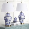 Shanghai Ginger Jar Table Lamp (Set of 2) - 29.5 Inch Height - LIT4173 - Blue/White - Safavieh - 2 of 4