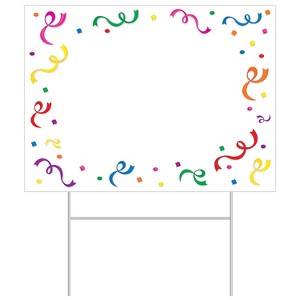 Beistle Plastic  Blank  Yard Sign, 11.5" x 15.5", (1/Pkg) Multicolored - 1 of 4