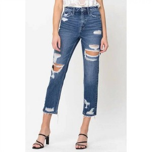 Women's Super High Rise Straight Crop Jeans - FLYING MONKEY - 1 of 3