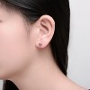 Guili Two-Tone Sleek Heart Stud Earrings Featuring a Modern Mixed Metal Design for a Chic, Minimalist, and Versatile Everyday Style - 3 of 3