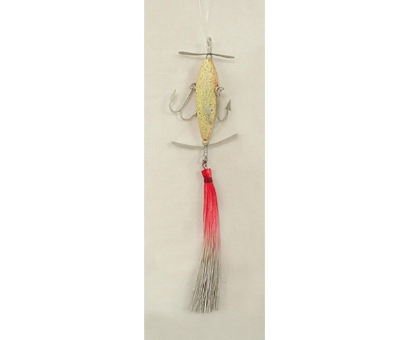 JWM 6.5" Sisal Lure Fishing Christmas Ornament - Red/Gray