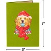 Paper Love Pop-Up Christmas Card | 3D Golden Retriever Dog Card, Christmas Gift for Family or Friends | 5" x 7" w/Envelope & Note Tag - 2 of 4