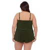 Aqua Green, Women's Keyhole Blouson Romper - 3 of 3