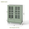 JUJABU Minimalist Wood Storage Cabinet with Glass Double Doors & Drawer for Dining Room, Living Room, Hallway or Entry - 4 of 4