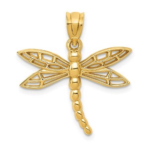 Black Bow Jewelry 14k Yellow Gold Dragonfly Pendant, 22mm - 1 of 4