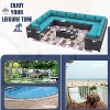 ALAULM 14 Pieces Patio Furniture Set, Rattan Wicker Outdoor Conversation Sets, Outdoor Furniture Sofa Set - 2 of 4
