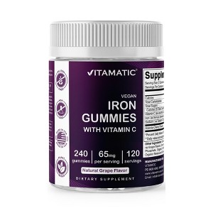 Iron 65 mg Gummies Supplement for Women & Men - 240 Vegan Gummies - 1 of 4