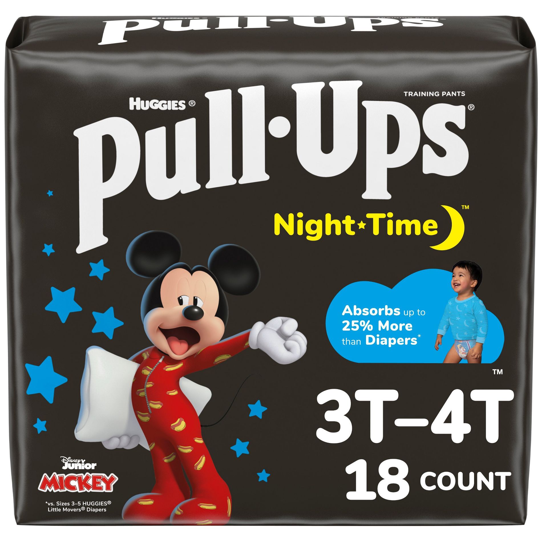 Pull-Ups Night-Time Disposable Training Pants Jumbo Pack - 3T-4T - Boy - 18ct