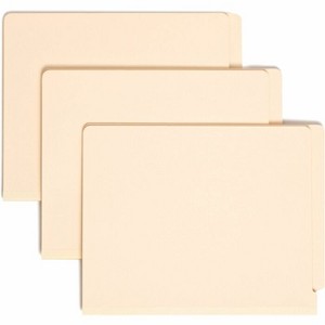 Smead 1-Divider Letter Recycled Classification Folder - Manila - Case of 10 - 1 of 3