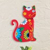 Collections Etc Colorful Floral Cats Metal Wall Art Sculpture 9" x 0.69" x 10" Red - 2 of 4