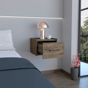Grungis WideWall Mounted Floating Nightstands with Drawer,Space-Saving Bedside Table for Bedroom Furniture - 1 of 4