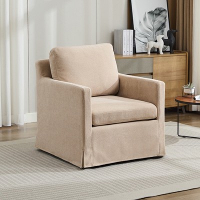 Hrinhom 29.9"W Modern Accent Chair,Chenille Swivel Armchair With Cushion