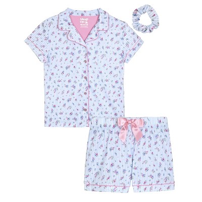 Pyjama Fille Justice 2 Pièces – Flamants Roses – Avec Chouchou Assorti – Taille 7