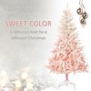 Whisen 7FT Unlit Spruce Artificial Christmas Tree with Realistic Branches and 1000 Tips - Pink - 4 of 4